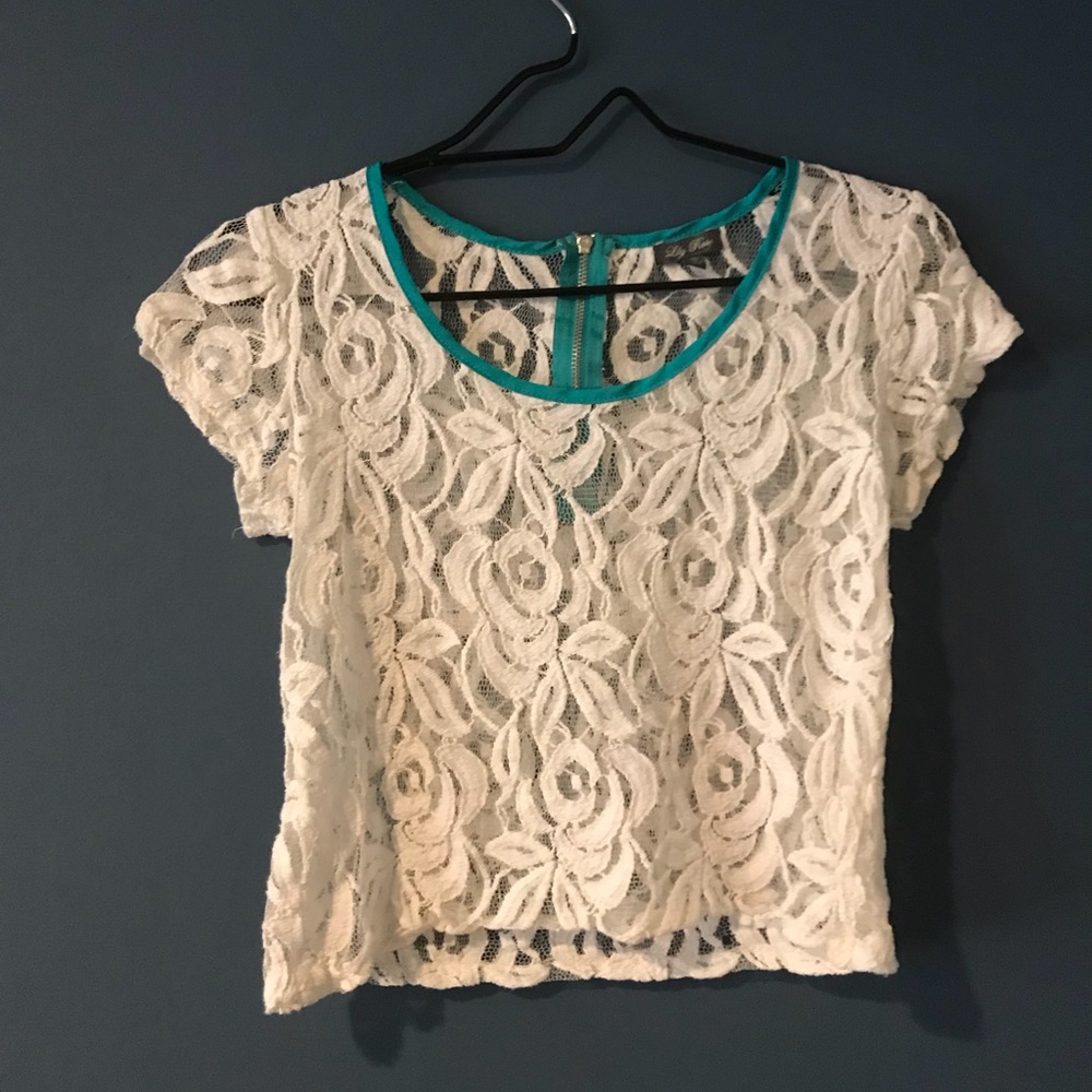 Lace See Through Crop Top